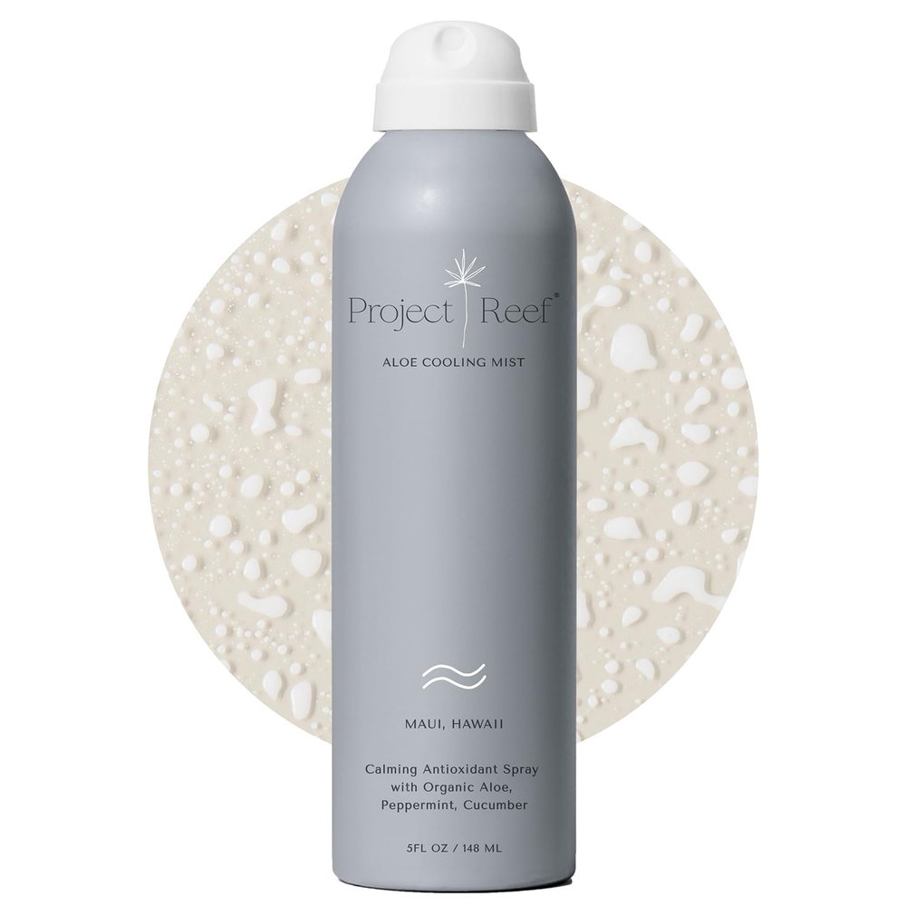 Project Reef Non-Aerosol Aloe Cooling Mist  Vegan, Ocean Friendly & Hydrating After-Sun Spray with Organic Aloe Vera, Peppermint & Cucumber  Natural Sunburn Relief & Daily Skin Refreshment, 5 fl oz