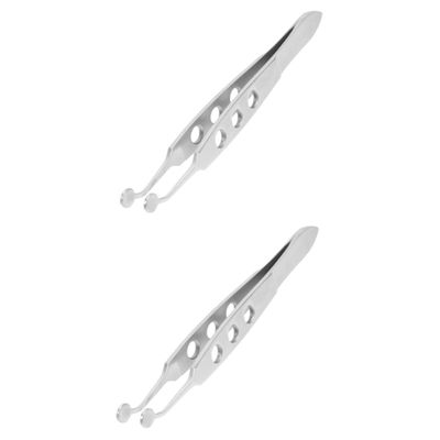 balacoo 2pcs Stainless Steel Tweezers for Women Meibomian Gland Non-skid Grip Comfortable Control for Mgd and Dry Eye Treatment Rounded Tip