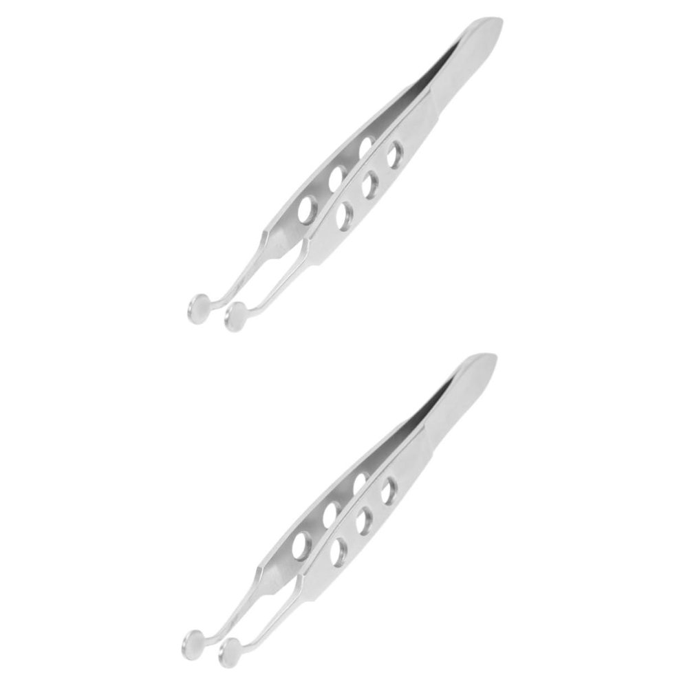 balacoo 2pcs Stainless Steel Tweezers for Women Meibomian Gland Non-skid Grip Comfortable Control for Mgd and Dry Eye Treatment Rounded Tip
