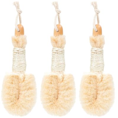 3 Pcs Comfortable Bath Scrubber Set - Exfoliating Bath Sisal Brush with Stiff and Soft Bristles for Effective Cleaning and Skin Care
