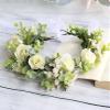 Trepveter Rose Flower Crown Floral Crown Flower Garland Headband Floral Headpiece Halo Cosplay Halloween Bridal Wedding Photo Props Renaissance Party Prom Beige view 4