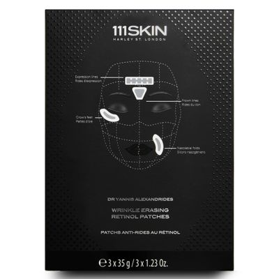 111SKIN Wrinkle Erasing Retinol Patches, Non-Invasive Forehead Wrinkle Patches for Under Eye & Smile Line Set with Vitamin C, Peptides & Microcone Technology, Suitable for All Skin Types, 3 x 1.23 oz