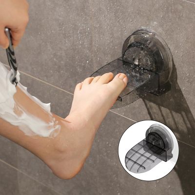 PENGYUDA Shower Foot Rest for Shaving Legs,Non Slip Powerful Suction Cup Foot Holder for Shower Shaving Legs Assist,No Drilling,Reusable Foot Stool Stand for Women & Back Pain Sufferers(Black)