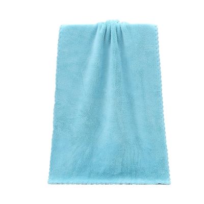 KIKBAX Home Towels Coral Towel Face Towe Washrag 35 * 75cm Microfiber Absorbent Soft Comfort Breathable (Color : Lake Blue, Size : 1SIZE)