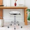 ZWJLIZI Rolling Stool, Stainless Steel Workbench Stool, Adjustable Swivel Stool Medical 5 Wheels, 304 Stainless Steel Structure Laboratory Round Pad, Load Capacity 445 lbs (Silver) view 2