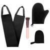 4 Pcs Self Tanner Mitt Applicator Kit - Self Tanning Mitt Glove,Self Tanner Back Applicator,Mini Face Tanner Mitt,Face Tanner Brush Soft Streak-Free Reusable & Washable for Women Girl Men (Black) view 1