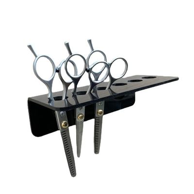 1PC Clear Acrylic 6-Slot Wall Mounted Scissors Holder Rack with Screws Salon Shear Holder Hairdresser Scissor Combs Clips Desktop Organizer Accessories for Barber Shop Office Home ( Color : Black )