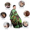 Green Skull Pattern Professional Barber Cape,Polyester Hair Cutting Salon Cape,Water And Stain Resistant Apron,Cutting Hair Beard Hairdressing Cape Anti-Static Haircut,56.766.9 Inch (1 Pack) view 3