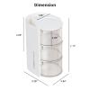 FABROK 3-Layer Clear Hair Accessories Organizer with Hair Brushes Holder, Rotatable Small Jewelry Box for Clip Earring Necklaces, Desktop Organizer Case for Cotton Swab, Accessories view 2