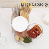 FABROK 3-Layer Clear Hair Accessories Organizer with Hair Brushes Holder, Rotatable Small Jewelry Box for Clip Earring Necklaces, Desktop Organizer Case for Cotton Swab, Accessories view 3