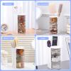 FABROK 3-Layer Clear Hair Accessories Organizer with Hair Brushes Holder, Rotatable Small Jewelry Box for Clip Earring Necklaces, Desktop Organizer Case for Cotton Swab, Accessories view 4