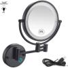 BAKYAR Wall Mounted Makeup Mirror 10X Magnification, Round Makeup Mirror 8inch Bathroom Mirror 360 Rotation Double-Sided Mirror, USB view 2