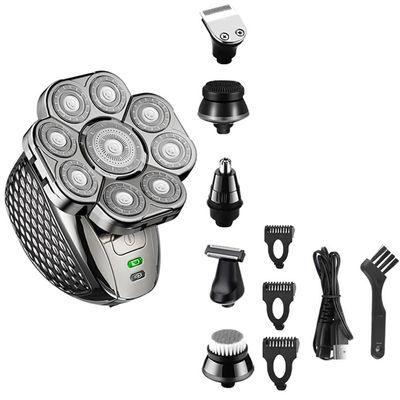 EKHOU Head Shavers for Bald Men, 6 in 1 Grooming Kits Electric Shaver Facial Body Electric Razor for Men Hair Beard Trimmer Bald Head Shaving Machine Rechargeable