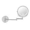 7-Inch LED Wall Mounted Makeup Mirror, 5X/10X Magnification Two-Sided Swivel Extendable Bathroom Vanity Mirror, Touch Button Adjustable Light Powered by Battery view 1