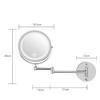 7-Inch LED Wall Mounted Makeup Mirror, 5X/10X Magnification Two-Sided Swivel Extendable Bathroom Vanity Mirror, Touch Button Adjustable Light Powered by Battery view 2