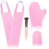 4 Pcs Self Tanner Mitt Applicator Kit - Self Tanning Mitt Glove,Self Tanner Back Applicator,Mini Face Tanner Mitt,Face Tanner Brush Soft Streak-Free Reusable & Washable for Women Girl Men (Pink) view 1