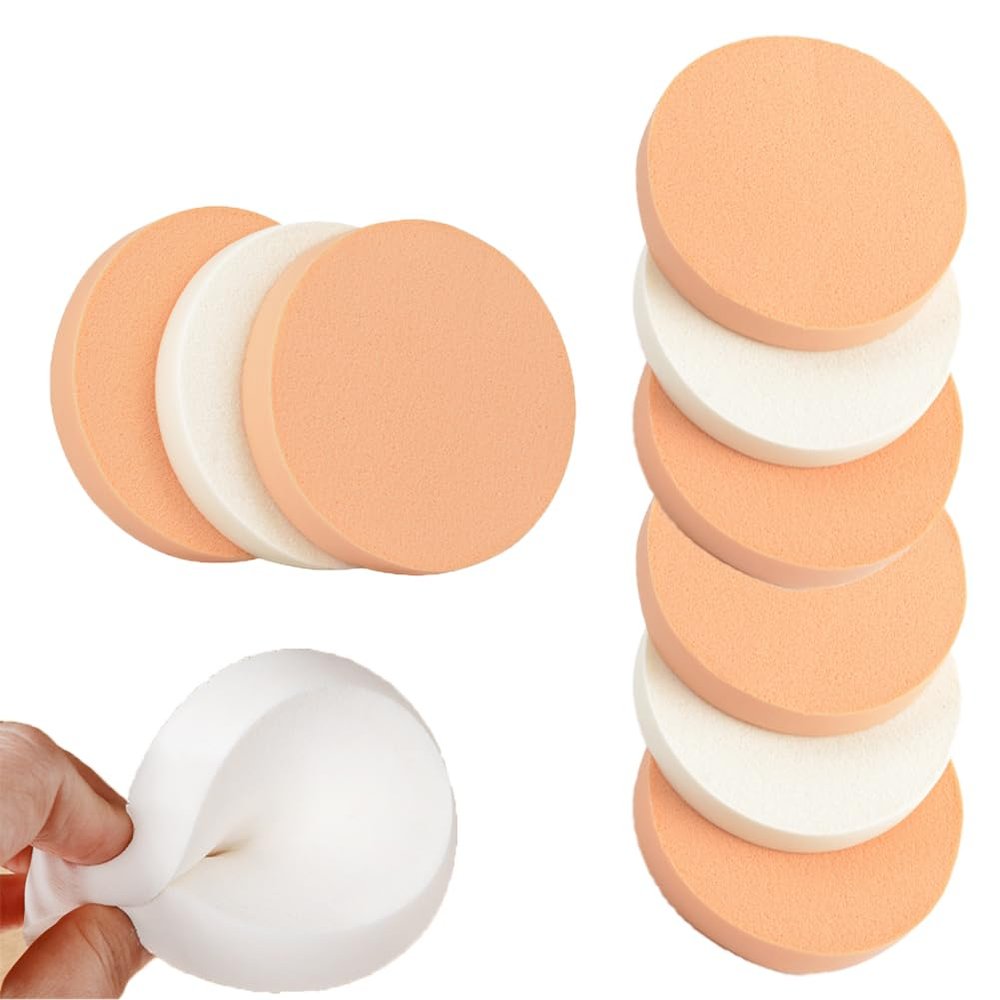 10 PCS Round Makeup Sponge Facial Powder Puff Wet Dry Foundation Blender Sponge Applicators Cosmetic Sponge Puff Makeup Puff Pads