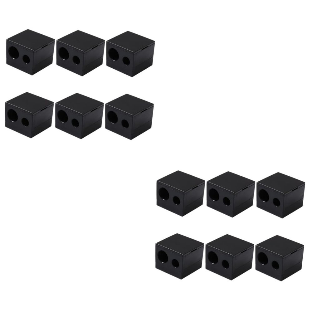 Ipetboom 12pcs Double Hole Eyebrow Pencil Sharpeners Manual Makeup Tools for Precise Brow and Eyeliner Application Design Protective Lid for Travel and Daily Use