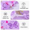 Basumee Microfiber Hair Towel Wrap for Kids 2 Pack Rapid Drying Hair Towel with Button Hair Turbans for Wet Hair Wraps Head Towel Wrap for Women and Girls, Pink Purple Butterfly view 4
