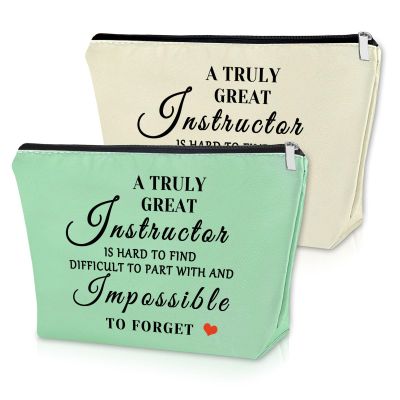 Sazuwu 2PCS Instructor Gifts from Student Makeup Bag Nursing Clinical Instructor Appreciation Gifts Cosmetic Bag Mentor Thank You Gifts for Women Retirement Christmas Graduation Gift Travel Pouch