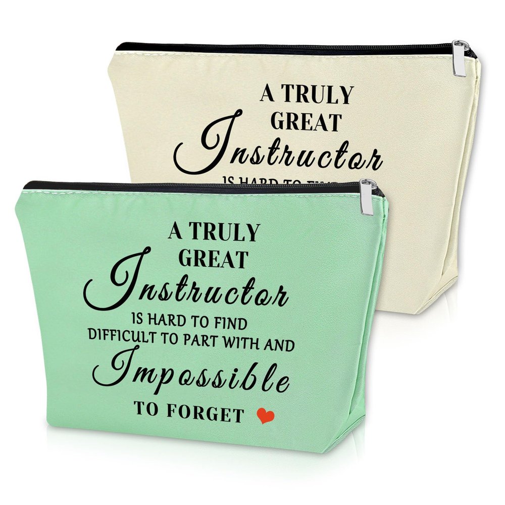 Sazuwu 2PCS Instructor Gifts from Student Makeup Bag Nursing Clinical Instructor Appreciation Gifts Cosmetic Bag Mentor Thank You Gifts for Women Retirement Christmas Graduation Gift Travel Pouch