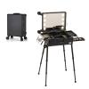 Makeup case with Light up Mirror, Makeup Train Case Cosmetic, Makeup Storage Organizer, Rolling Makeup Case Cosmetic Travel Trolley Storage, Large Capacity Cosmetic Organizer Bags (Size : B(with shel view 1