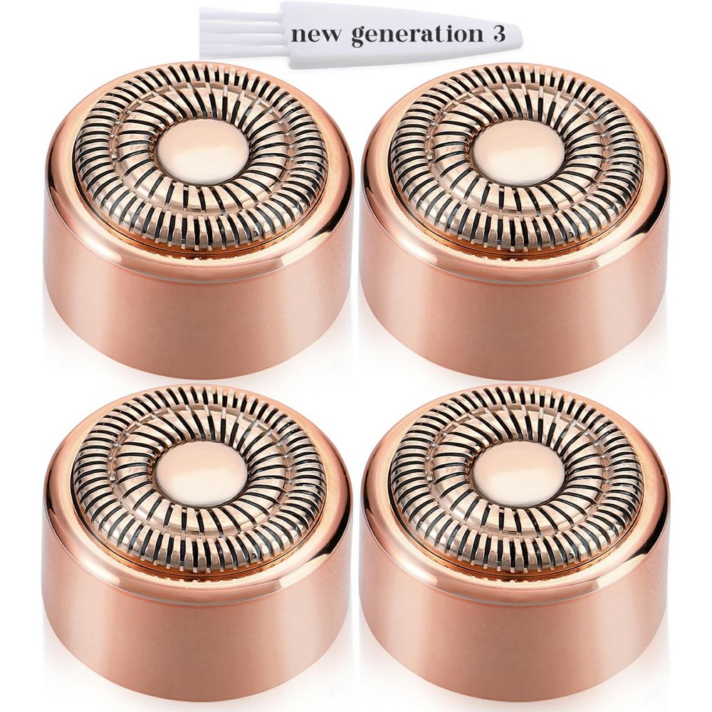Replacement Heads New Generation 3 for Finishing Touch Flawless Facial Hair Remover Ring Light,New Version Replacement Blades for Women,18K Gold-Plated Rose Gold for Flawless