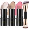 Hilareco 3 Pcs Cream Contour Stick Makeup Kit, Shades with Highlighter Stick, Blush Stick and Bronzer Contour Stick for Sculpt the Cheeks, Waterproof, Matte & Dewy Finish (Fair,#01+#08+#13) view 1