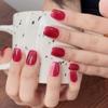 Handmade Press On Nails-Short Red Cat Eye with Removable and Reusable Design for Luxury and Elegant Nail enhancement (Color : Xs) view 4