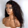 oulaer 360 Lace Brazilian Curly Human Hair Wig HD Transparent Lace Front Wig Pre Plucked Remy Hair 150% Density Natural Color Kinky Curly Human Hair Glueless Wigs with Baby Hair Bleached Knots 18inch view 2