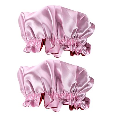 Angoily 4pcs Boy Girl Satin Sleeping Caps for Hair Breathable Elastic Sleep Hats Wide Rim for Travel and Home Use