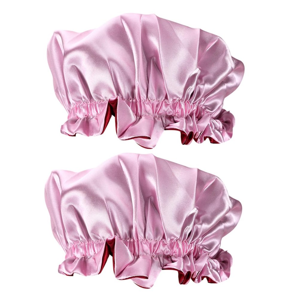 Angoily 4pcs Boy Girl Satin Sleeping Caps for Hair Breathable Elastic Sleep Hats Wide Rim for Travel and Home Use