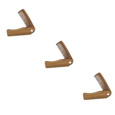 Angoily 3pcs Mini Natural Verawood Beard Comb Hair Brush for Men Curly Hair Styling Tool for Travel for Men and Women