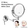 8.5 Inch Wall Mounted LED Lighted Makeup Mirror with Magnification, Chrome Finish Double Sided Shaving Vanity Mirror, Plug Powered,5X (Color : 7X) view 2