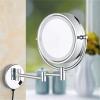 8.5 Inch Wall Mounted LED Lighted Makeup Mirror with Magnification, Chrome Finish Double Sided Shaving Vanity Mirror, Plug Powered,5X (Color : 7X) view 4