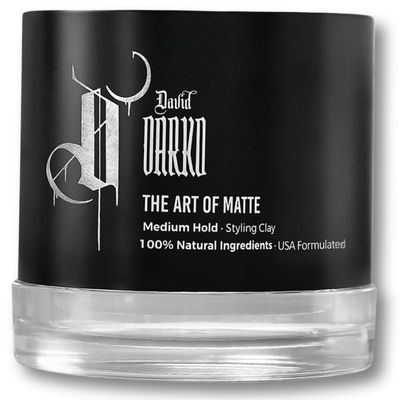 David Darko Hair Clay for Men  100% Natural Matte Finish | Medium Hold, Easy to Wash Out | Texturizing & Styling Clay | USA-Formulated 2.82 oz