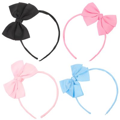 minkissy 4pcs Handmade Bowknot Hair Accessories for Women and Boys and Girls Fashion Headbands Cute Bow Headbands for Parties and Everyday Wear Random Style