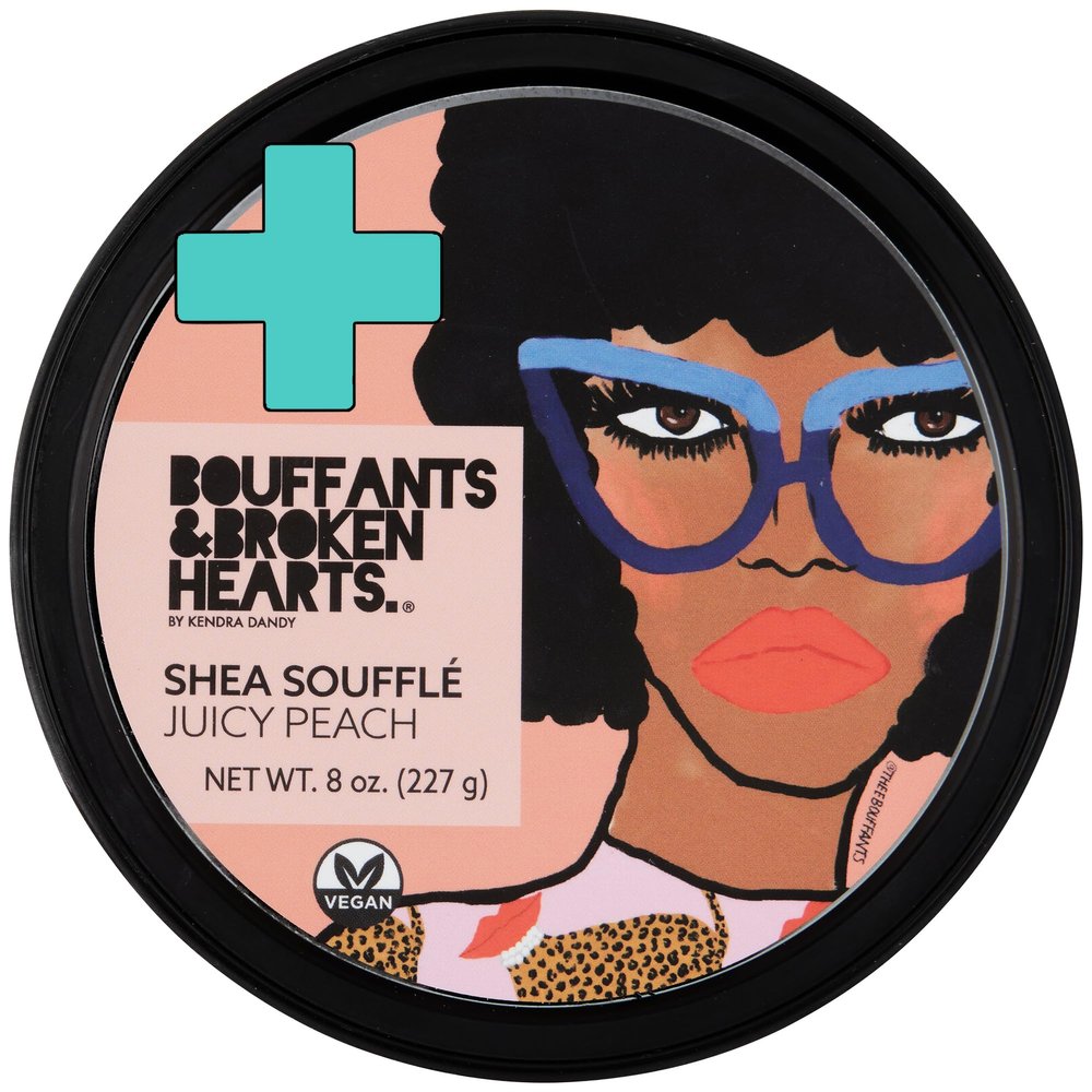 Ashanti Naturals Bouffants Bundle - Creamy Yellow Shea Butter (8oz) | Whipped Shea Butter Souffle (Juicy Peach)