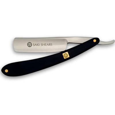 Saki Shears Professional Straight Razor for Men - Barber Shaving Razor - Wood Handle (Enjin)
