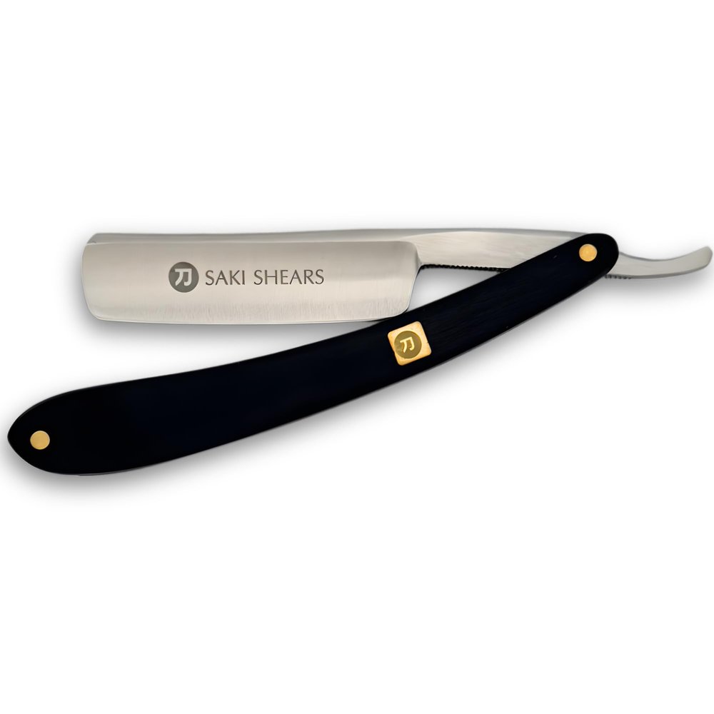 Saki Shears Professional Straight Razor for Men - Barber Shaving Razor - Wood Handle (Enjin)