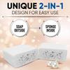 Esponjabon Mother of Pearl Soap Sponge - Cleansing Shower Scrubber - Cleaning Bath Wash Scrub - Oil Removal - Massage & Lather Foot, Elbow, & Face - Bathroom Accessories (2 pack) view 2