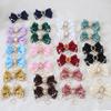 TTYAO REII Hair Bow Clips for Women 2Pcs Yarn Bowknot Duckbill Clip with Pearl Tassels Hair Accessories for Girls Birthday Gifts (Wine Red) view 4
