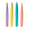 cdar Precise Eyebrow Plucking Tool Hooked Mouth Tweezer Set 4pcs/set Slant Eyebrow Tweezers Set Stainless Steel Ingrown Hair Removal Tool Sets view 1
