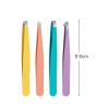 cdar Precise Eyebrow Plucking Tool Hooked Mouth Tweezer Set 4pcs/set Slant Eyebrow Tweezers Set Stainless Steel Ingrown Hair Removal Tool Sets view 2