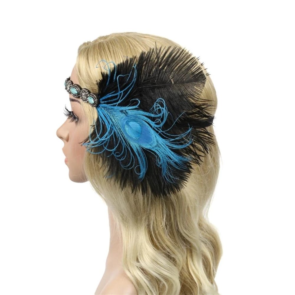 1920s Vintage Flapper Girls' Headband Feather Rhinestone Hair Band Dancing Party Wedding Headpice Glittering Hair Accessories