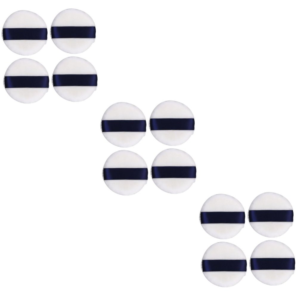 Angoily 12pcs Round Powder Puff for Makeup Soft Velour Applicators for Loose Powder Foundation Compact and Lightweight for Daily Use and Gifting Special Occasions