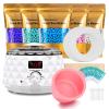 Charmonic Wax Warmer, Upgrade Digital Waxing Kit with Silicone Pot & 500g Hard Wax Beads for Whole Body Brazilian Bikini Legs Armpit Nose Hair Removal, Hot Wax Machine (White) view 1
