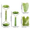 Bibabala 4-PCS Face Roller and Gua Sha Set, Skin Care Roller, Jade Roller Set, Face Stone Facial Roller Massage Tool for Face Eyes Neck Body, Smooth Wrinkles & Eye Puffiness(Green) view 2