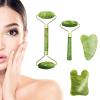 Bibabala 4-PCS Face Roller and Gua Sha Set, Skin Care Roller, Jade Roller Set, Face Stone Facial Roller Massage Tool for Face Eyes Neck Body, Smooth Wrinkles & Eye Puffiness(Green) view 3
