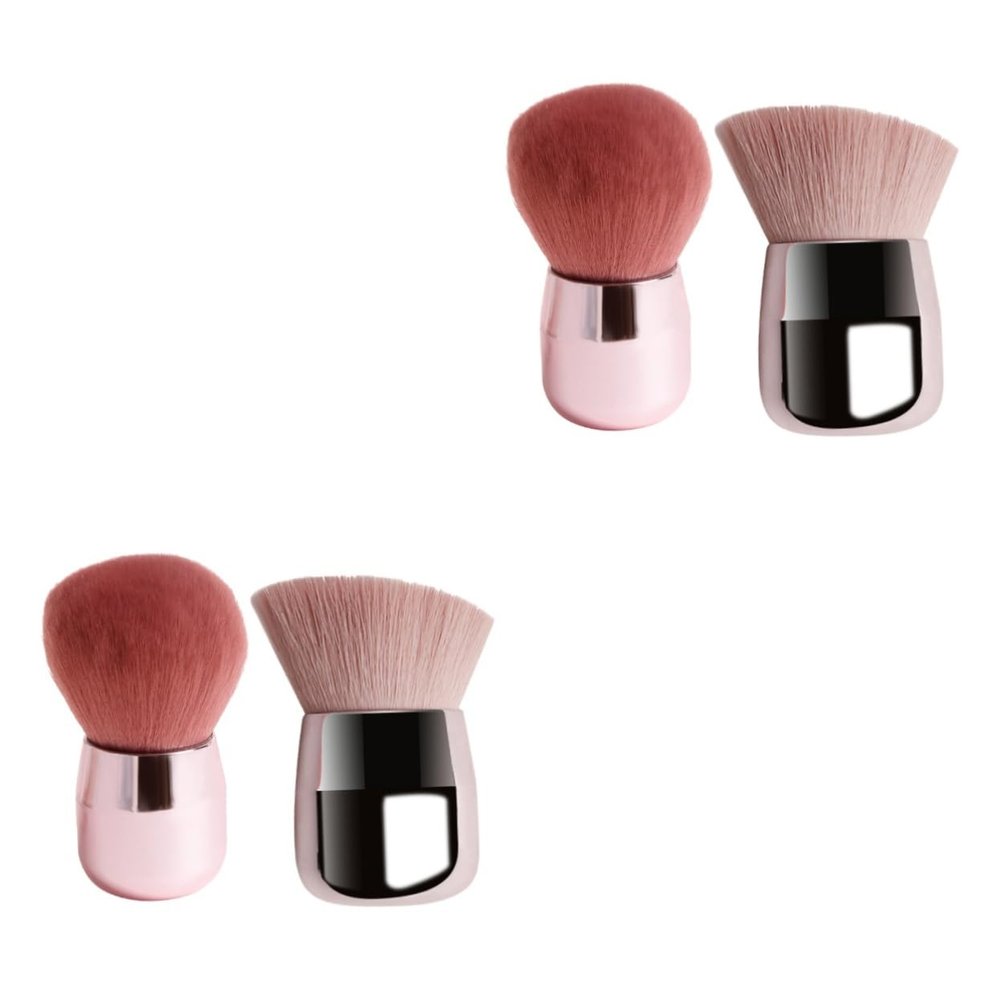 Angoily 4pcs Mushroom Makeup Brush Dual Function Blusher and Powder Brush for Application Portable for Daily and Soft Synthetic Fibers for Natural Finish